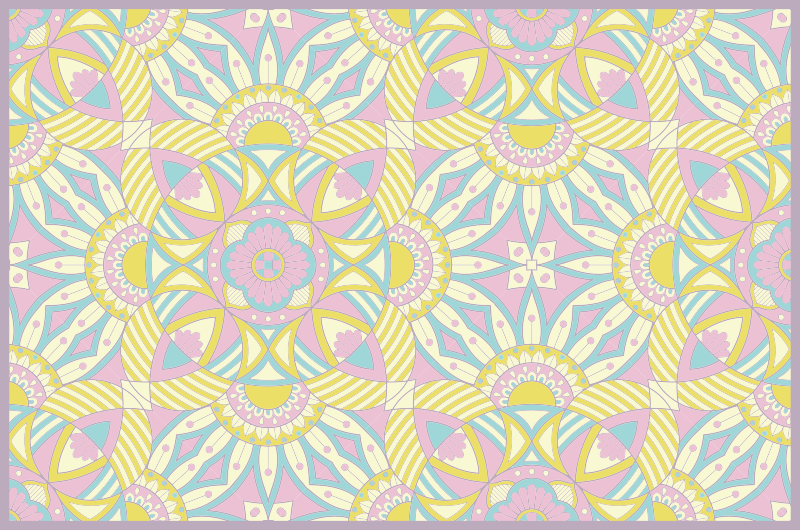 Tapis vinyle mandala arrangements géométriques complexes - TenStickers