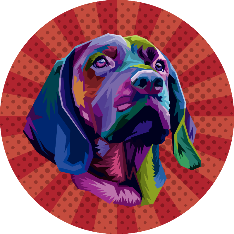Tapis vinyle animal portrait de chien coloré - TenStickers