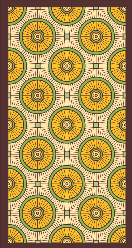 Tapis vinyle salon motif de rayonnement circulaire - TenStickers