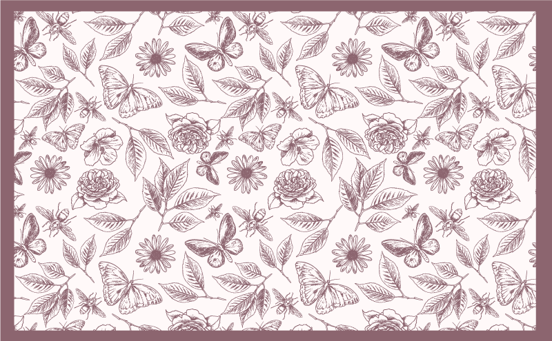 Tapis vinyle plantes arrangement floral subtil - TenStickers