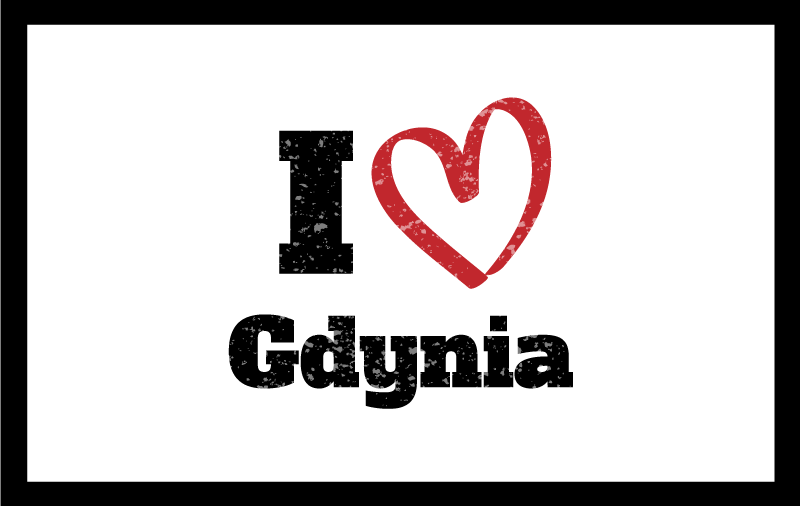 Tapis vinyle citation j'aime gdynia - TenStickers