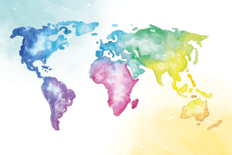 Tapis vinyle carte du monde carte du monde éclatante - TenStickers