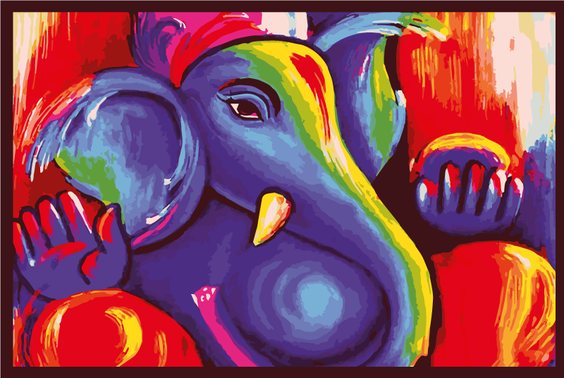 Tapis vinyle animal éléphant coloré - TenStickers
