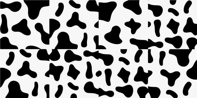 Tapis vinyle motif animal vache noire et blanche - TenStickers