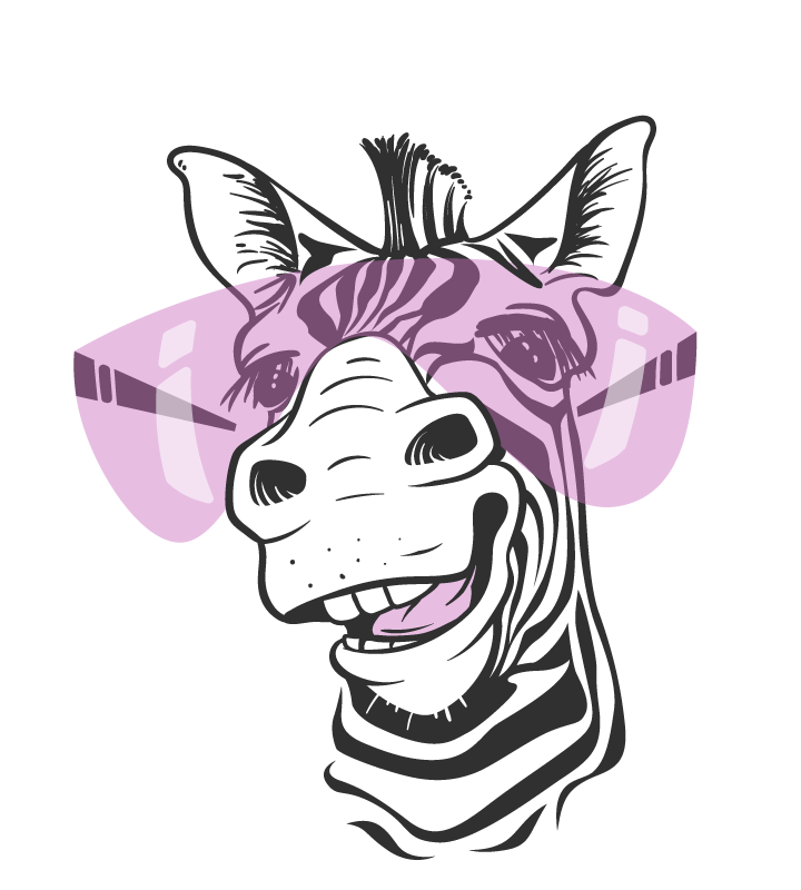 Tapis vinyle animal visage de zèbre souriant - TenStickers