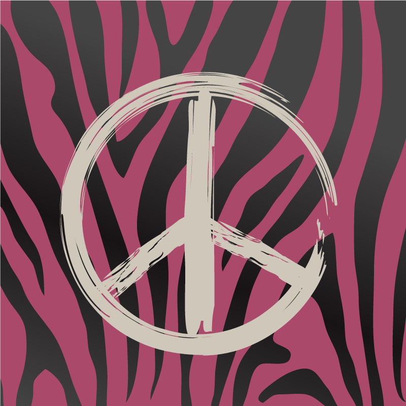 Tapis vinyle motif animal signe de paix - TenStickers