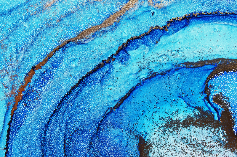 Tapis vinyle marbre motif de vagues océaniques - TenStickers