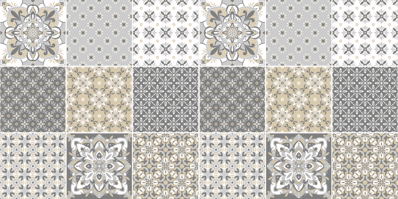 Tapis vinyle cuisine carreaux de ciment style marocain - TenStickers