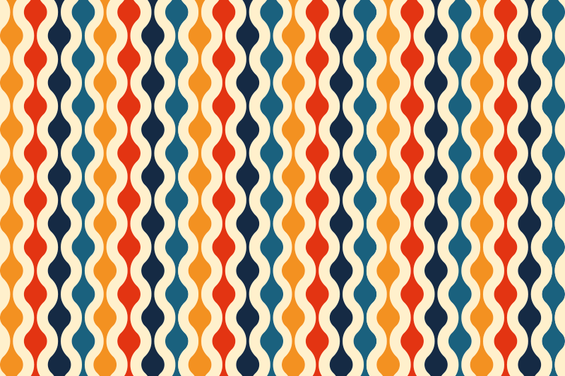 Tapis vinyle salon ondes de couleurs courbes - TenStickers