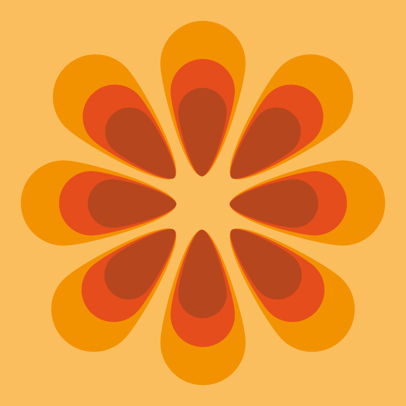 Tapis vinyle salon forme florale rétro - TenStickers