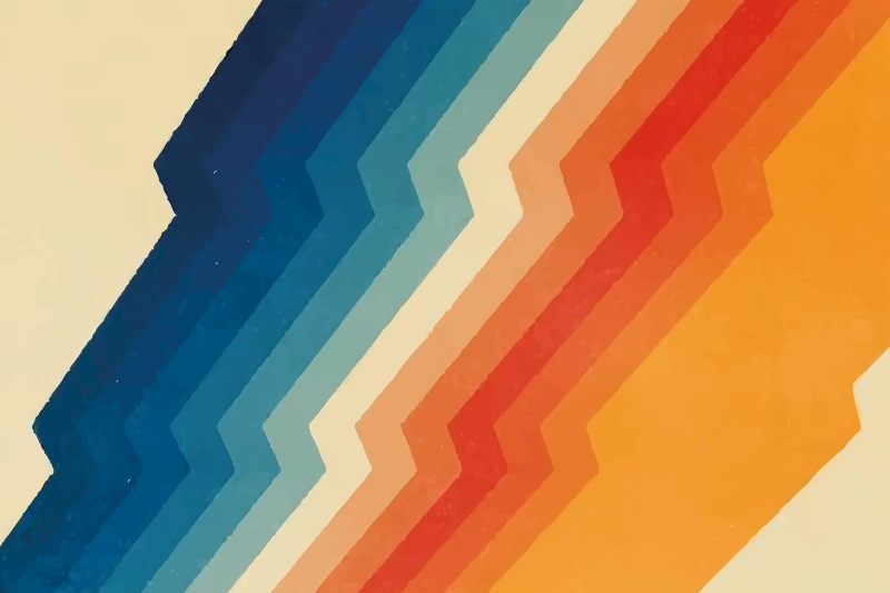 Tapis vinyle salon zigzag dynamique - TenStickers