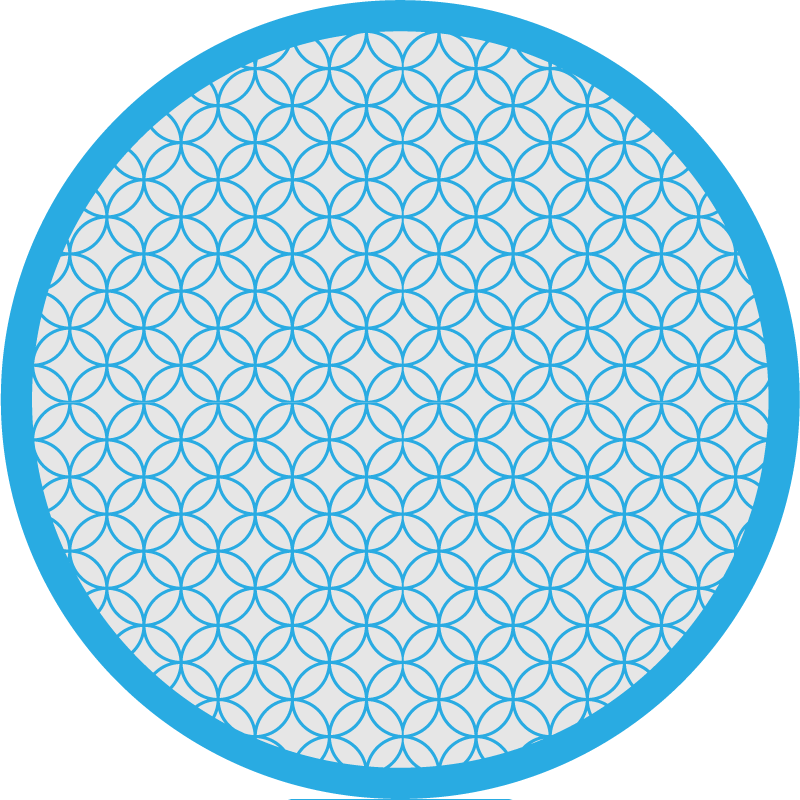 Tapis vinyle géométrique motif circulaire bleu élégant - TenStickers