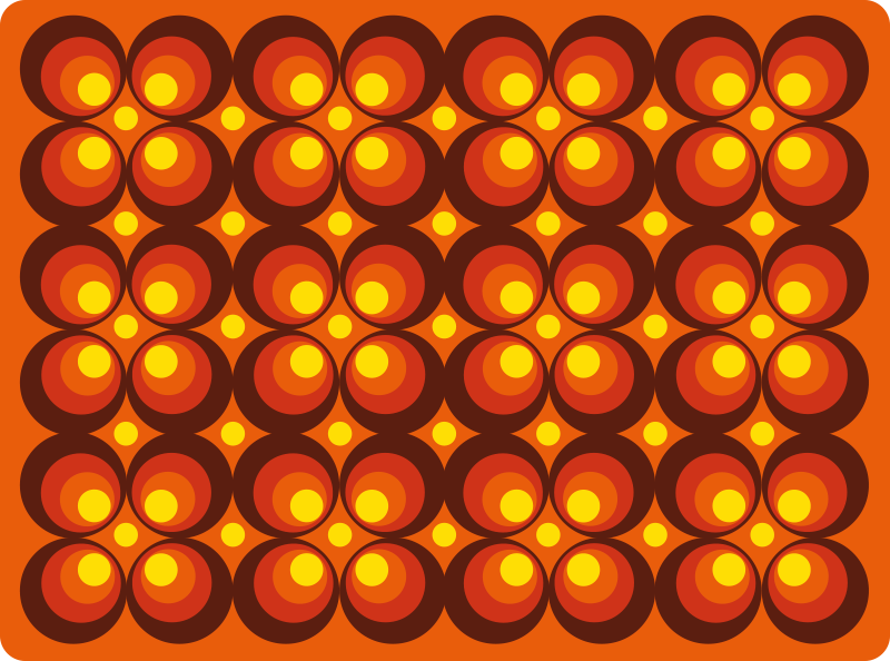 Tapis vinyle cuisine vintage cercles oranges années 70 - TenStickers