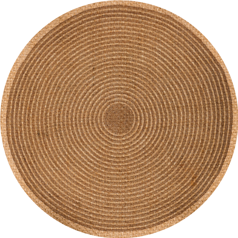 Tapis vinyle chambre tissage circulaire naturel - TenStickers