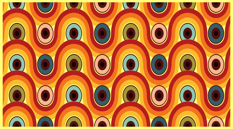 Tapis vinyle vintage motif ondulé coloré - TenStickers