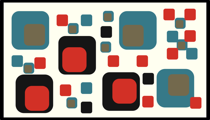 Tapis vinyle géométrique carrés abstraits colorés - TenStickers