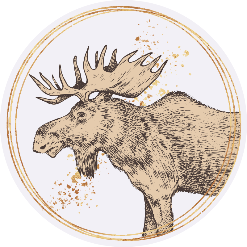 Tapis vinyle animal illustration d'un orignal majestueux - TenStickers