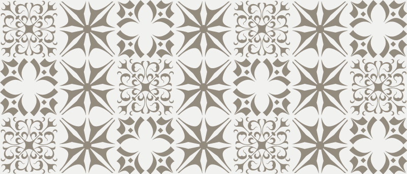 Tapis mosaique vinyle carrelage à motifs étoilés - TenStickers