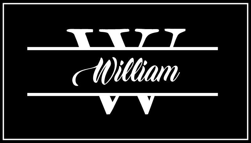 Tapis vinyle design moderne prénom et initiale élégants - TenStickers