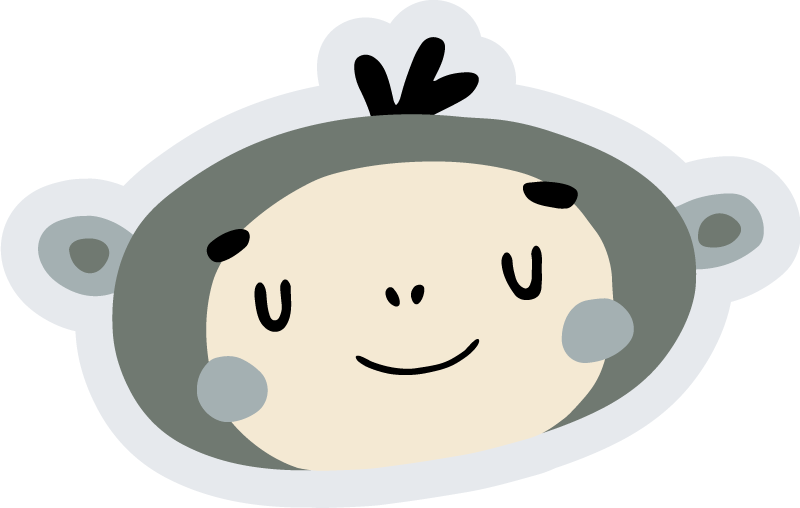 Tapis vinyle bébé visage de singe nordique - TenStickers