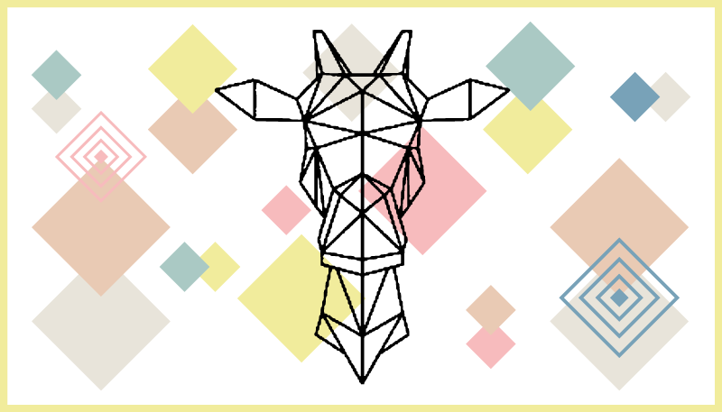 Tapis vinyle animal Style scandinave girafe - TenStickers