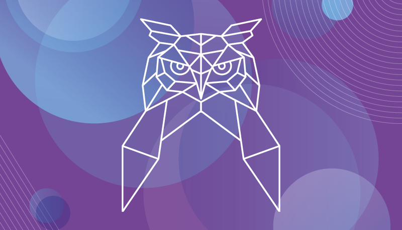 Tapis vinyle animal art géométrique du hibou - TenStickers