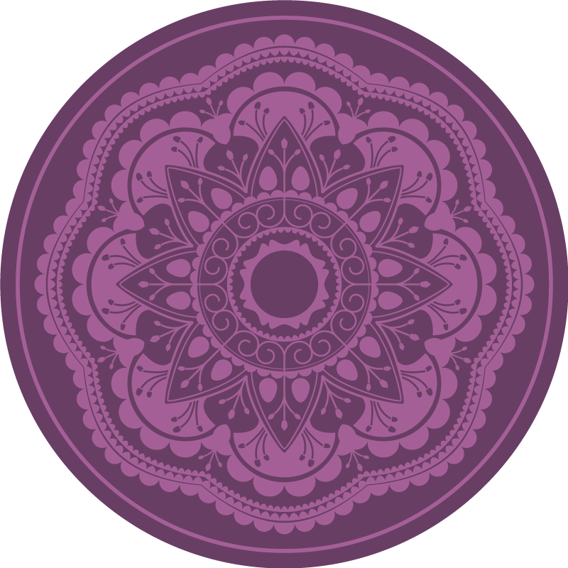 Tapis vinyle mandala motif circulaire violet - TenStickers