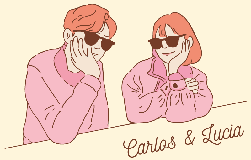 Tapis vinyle avec nom Couple  lunettes de soleil - TenStickers