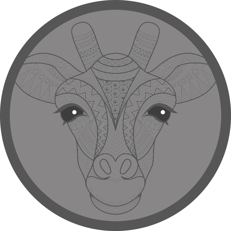 Tapis vinyle animal motif girafe grise - TenStickers