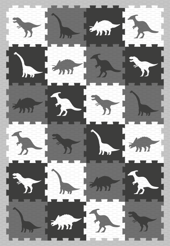 Tapis vinyle pour enfants motif dinosaure gris - TenStickers