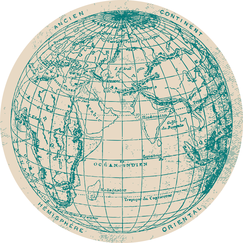 Tapis vinyle carte du monde design globe géographique - TenStickers