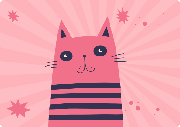 Tapis vinyle pour enfants illustration de chat rose - TenStickers