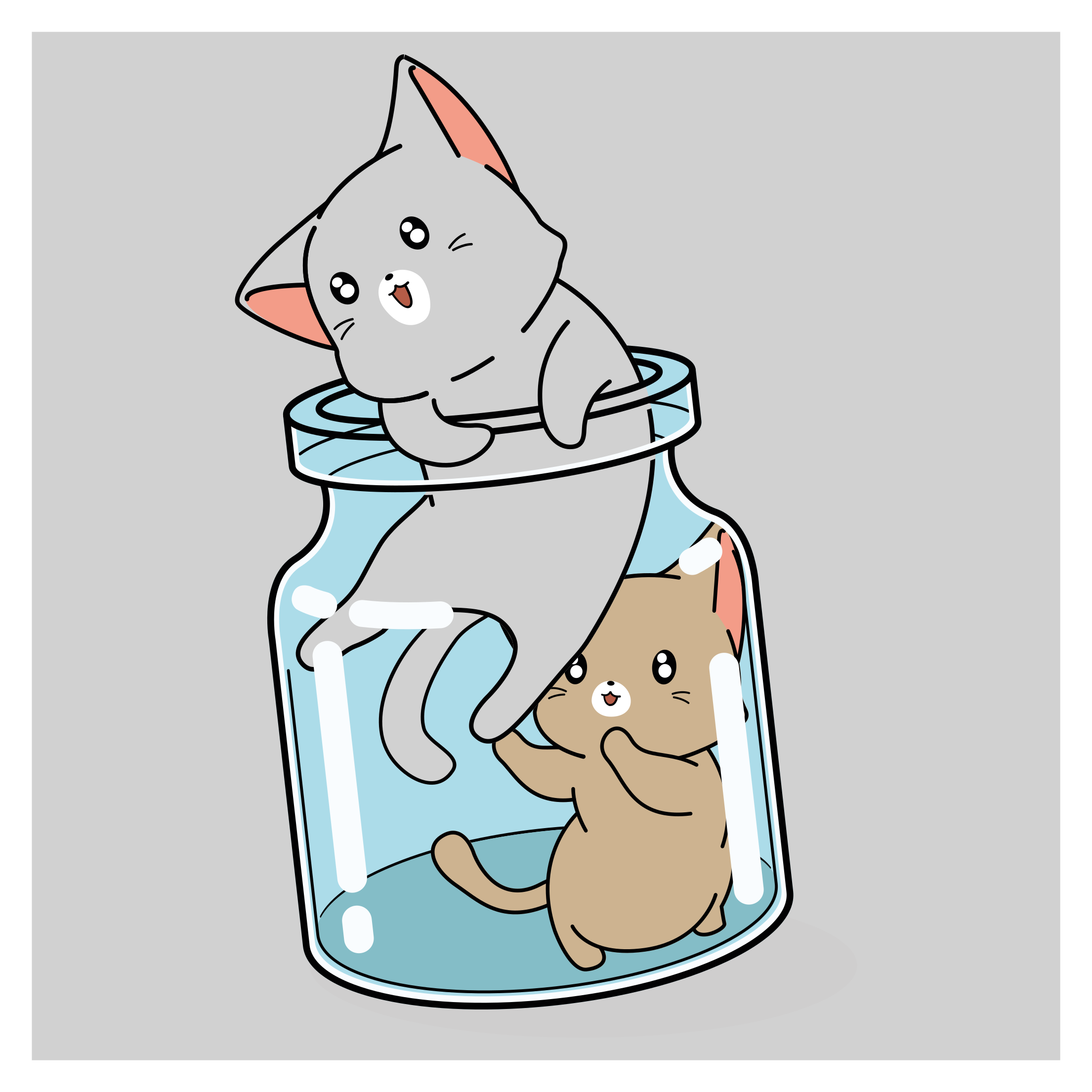 Tapis vinyle animal pot de chats mignons - TenStickers