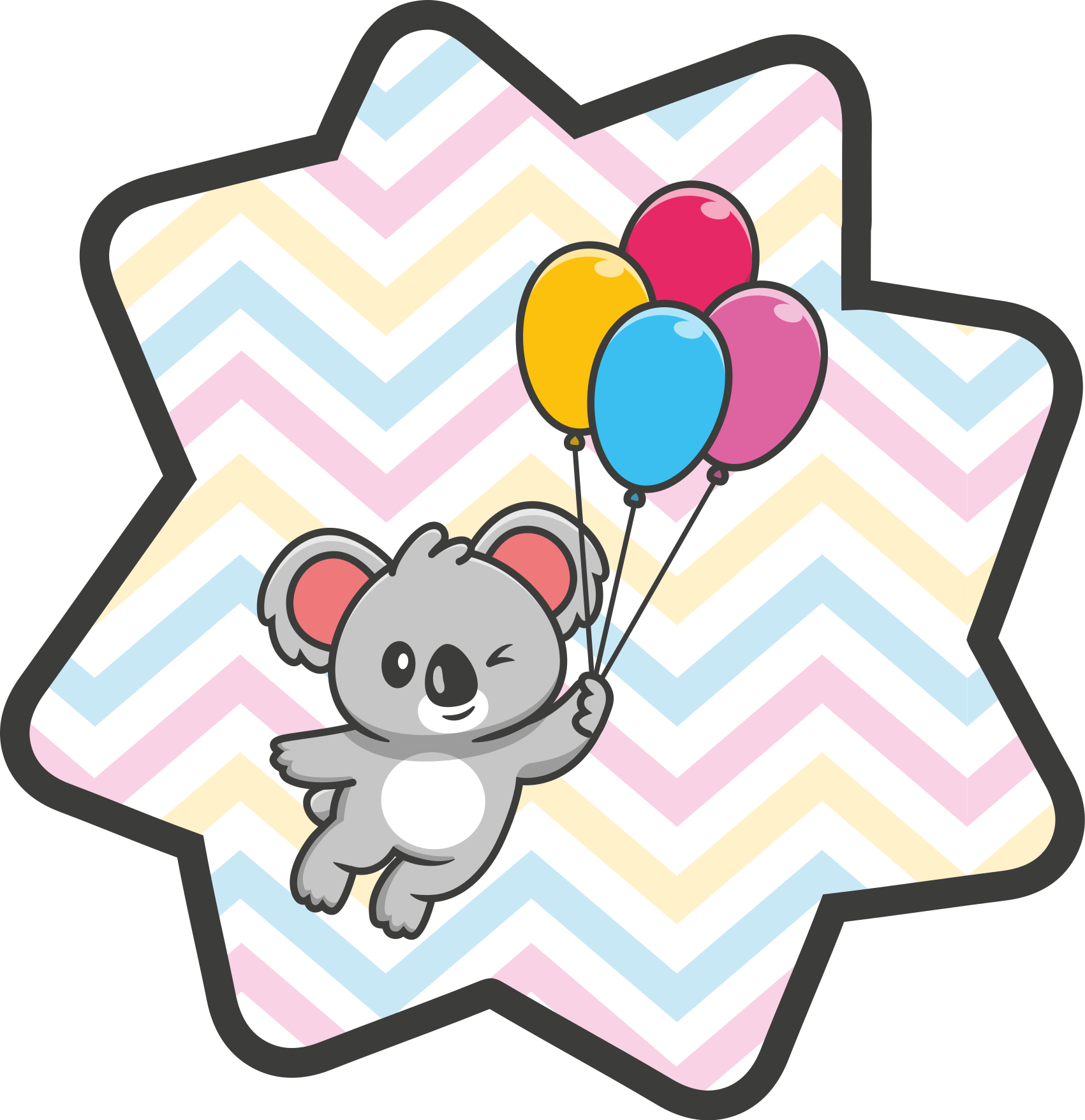 Tapis vinyle pour enfants ballon koala ludique - TenStickers