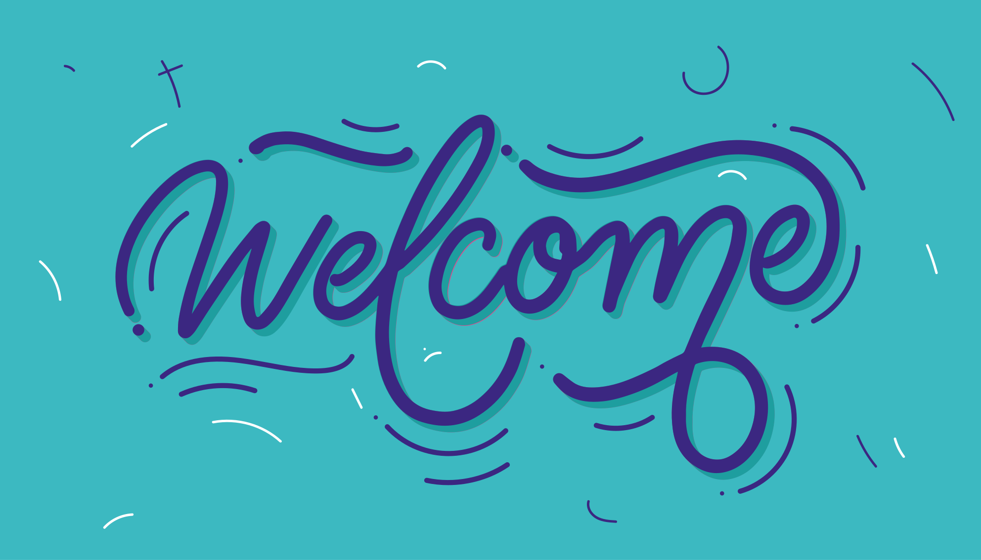 Tapis vinyle entrée bienvenue design bleu - TenStickers