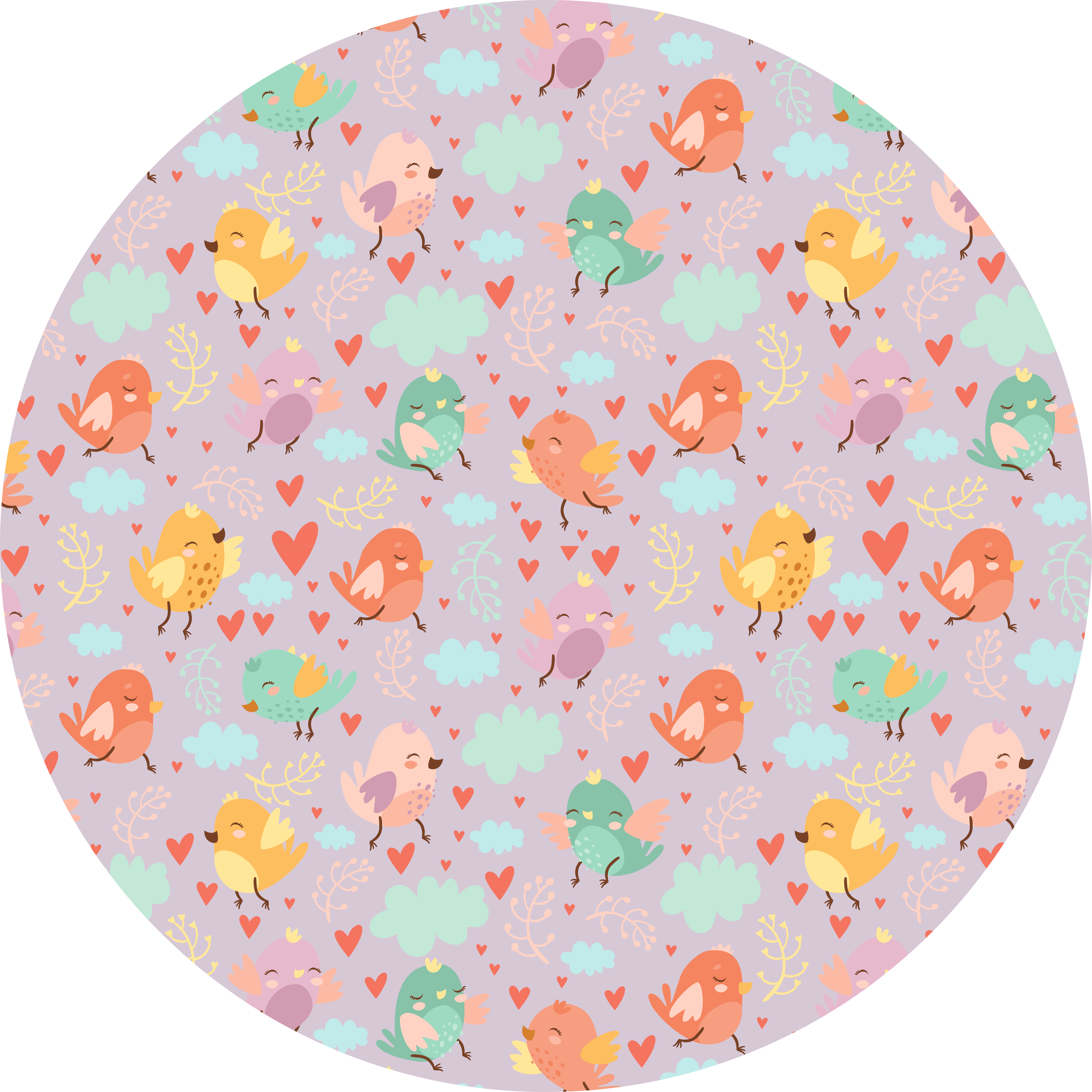 Tapis vinyle animal imprimé oiseau coloré - TenStickers