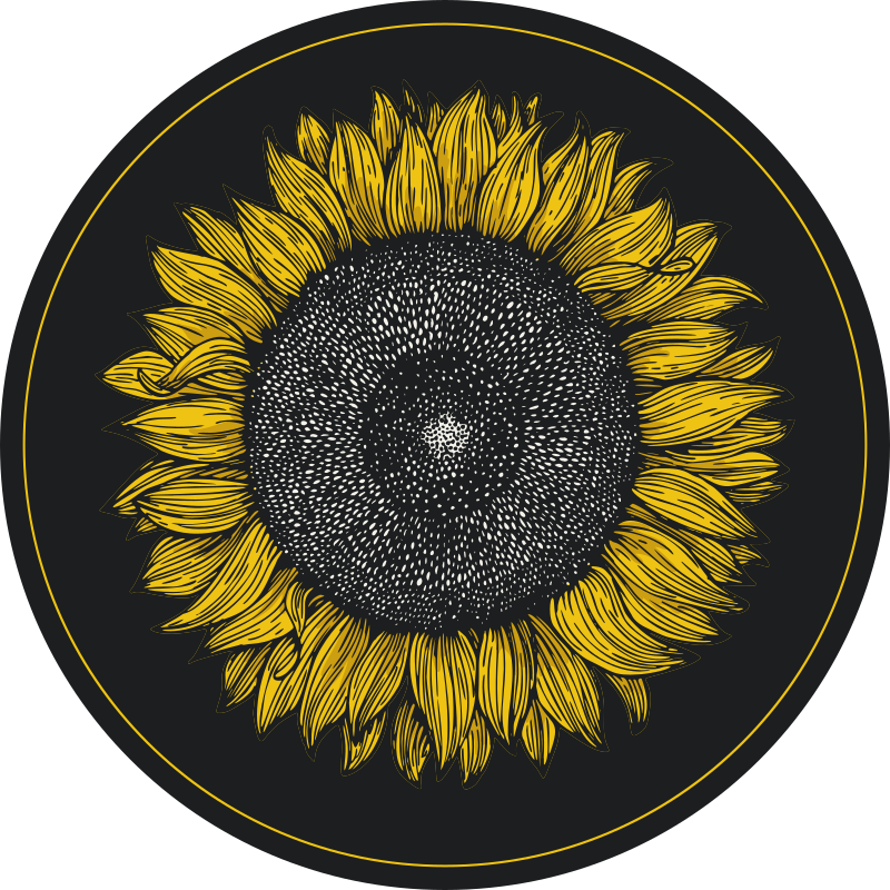 Tapis vinyle plantes grand motif de tournesol - TenStickers