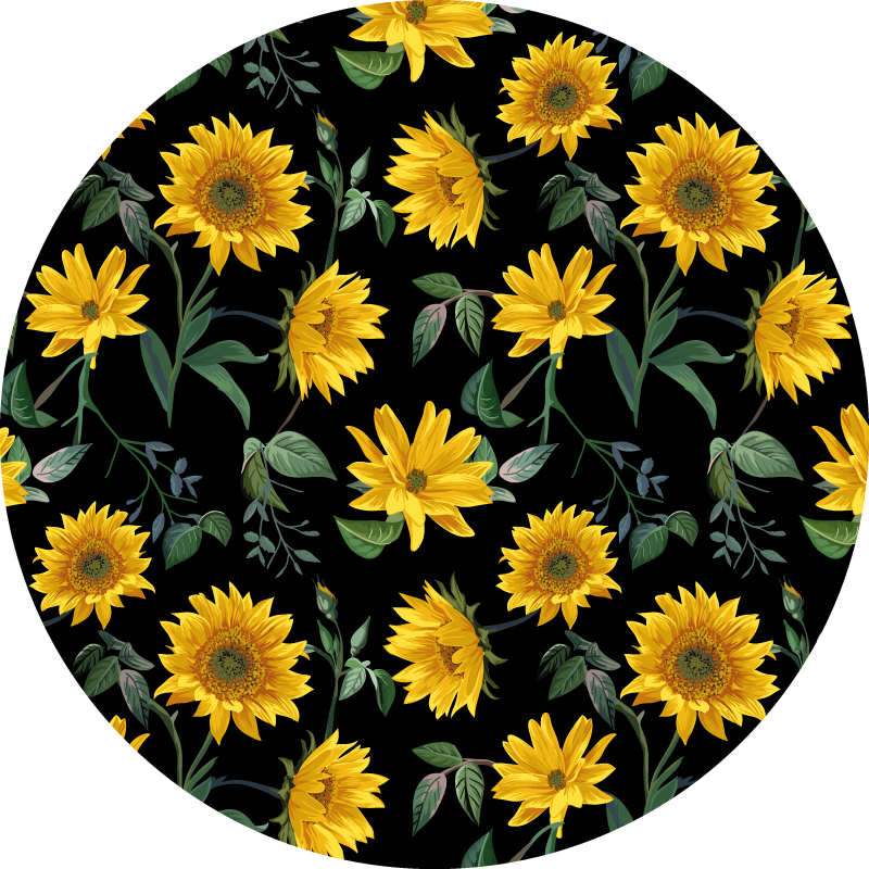 Tapis vinyle plantes motif floral de tournesol - TenStickers