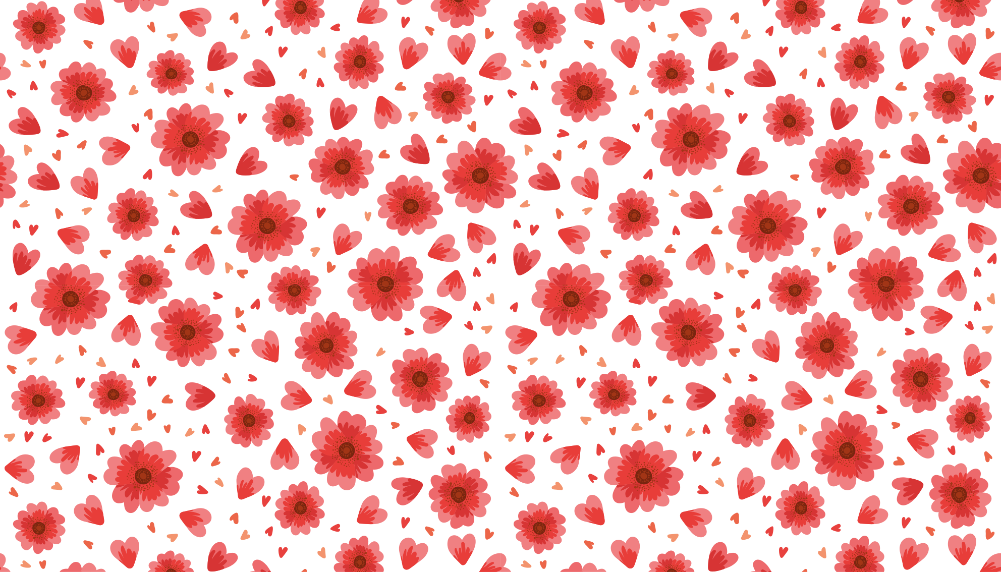 Tapis vinyle plantes motif de coeur floral - TenStickers