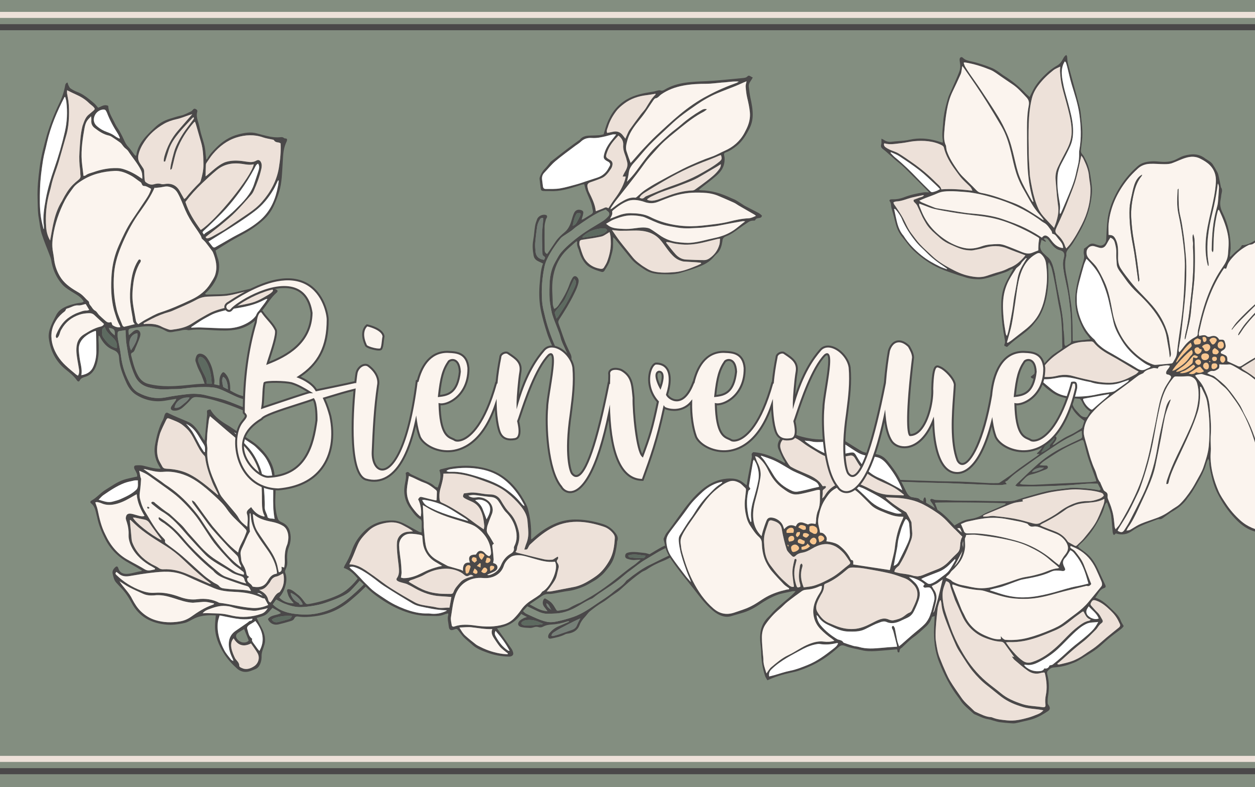 Tapis vinyle citation Phrase avec des fleurs - TenStickers