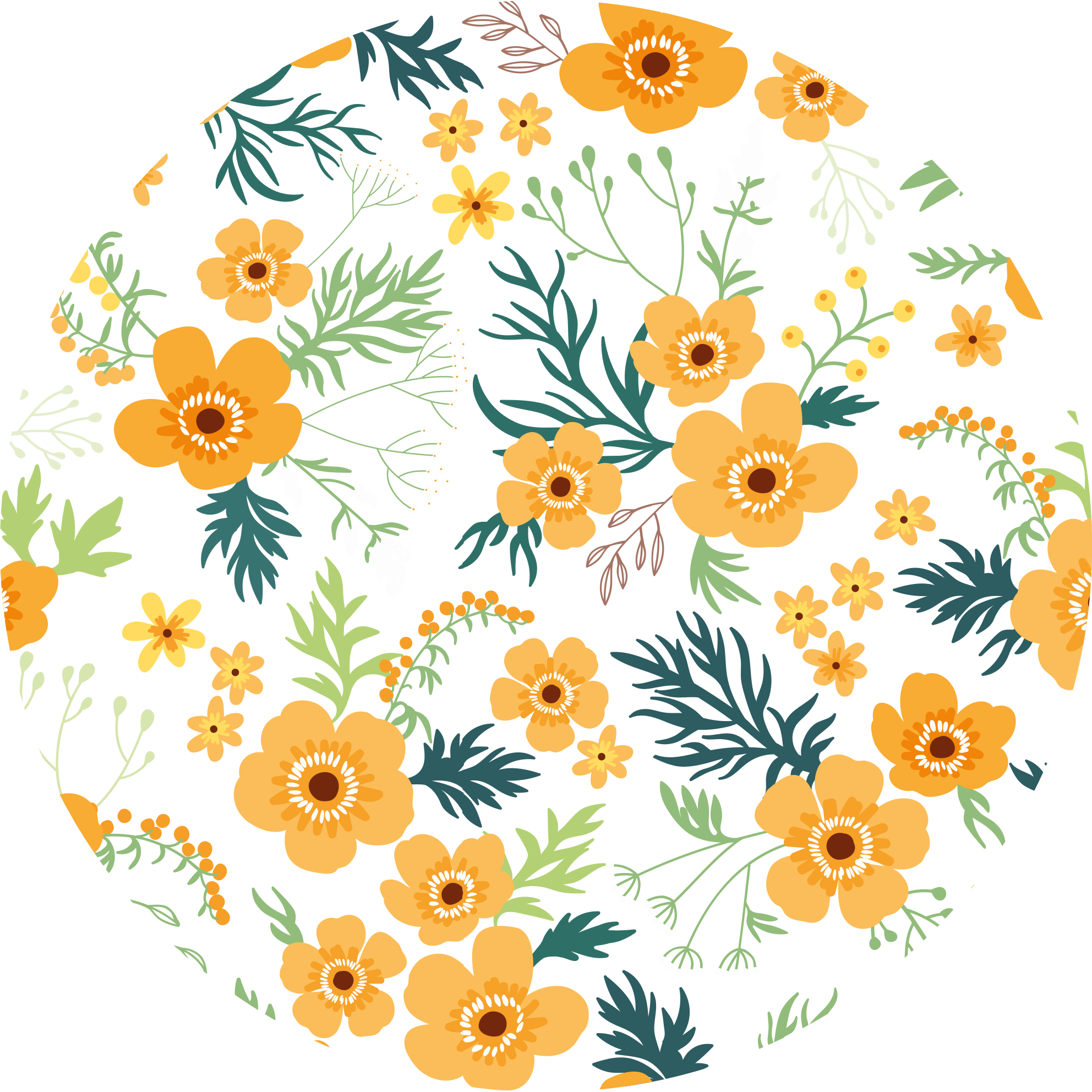 Tapis vinyle plantes motif de bouquet floral - TenStickers