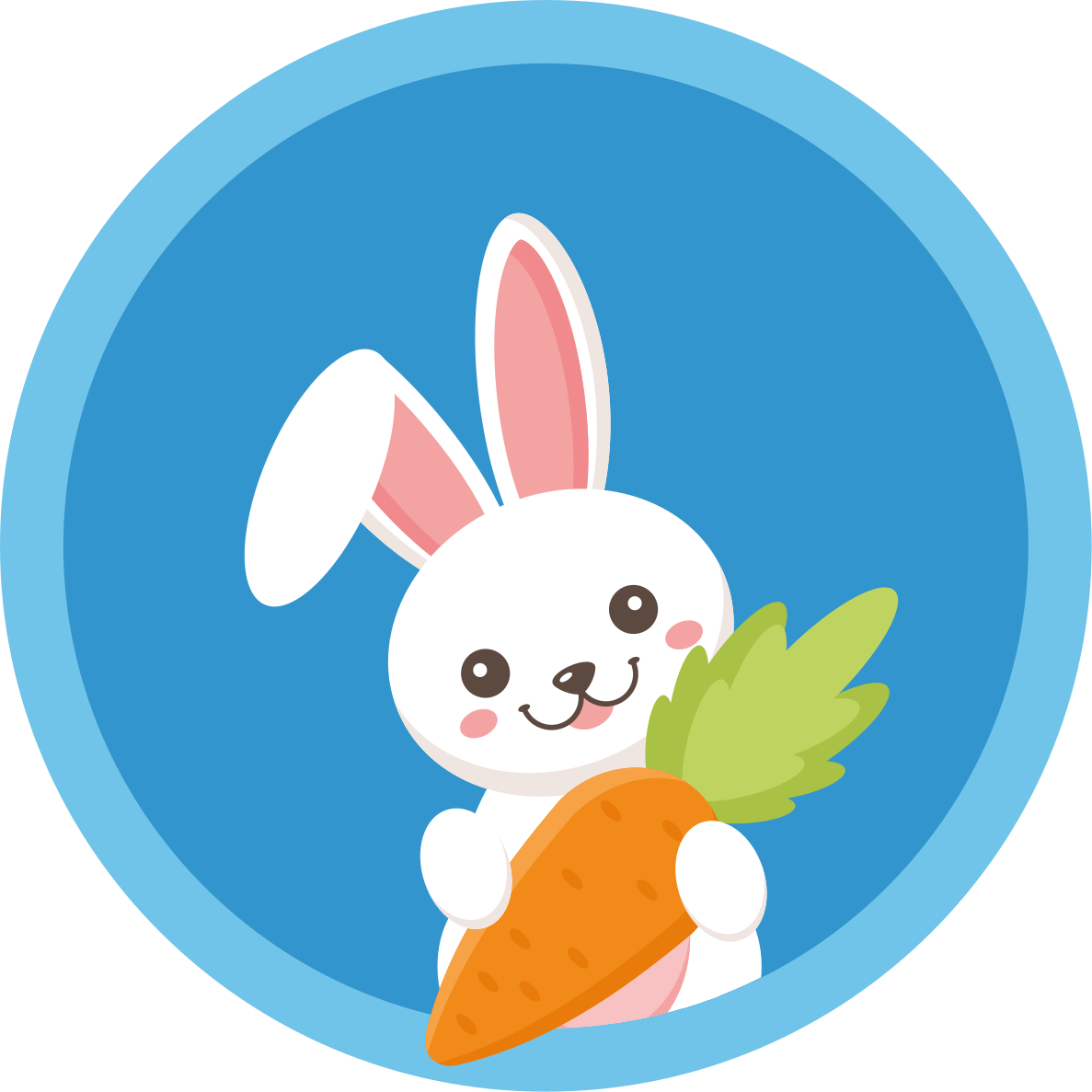 Tapis vinyle animal lapin heureux avec carotte - TenStickers