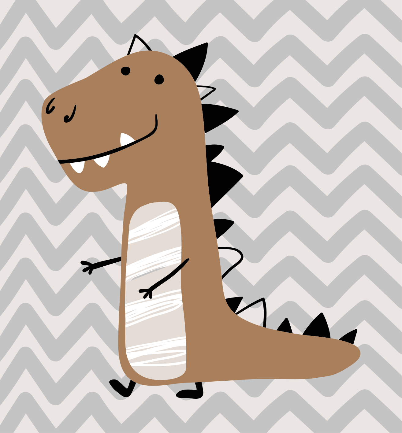 Tapis vinyle autres tapis bébé t-rex brun - TenStickers