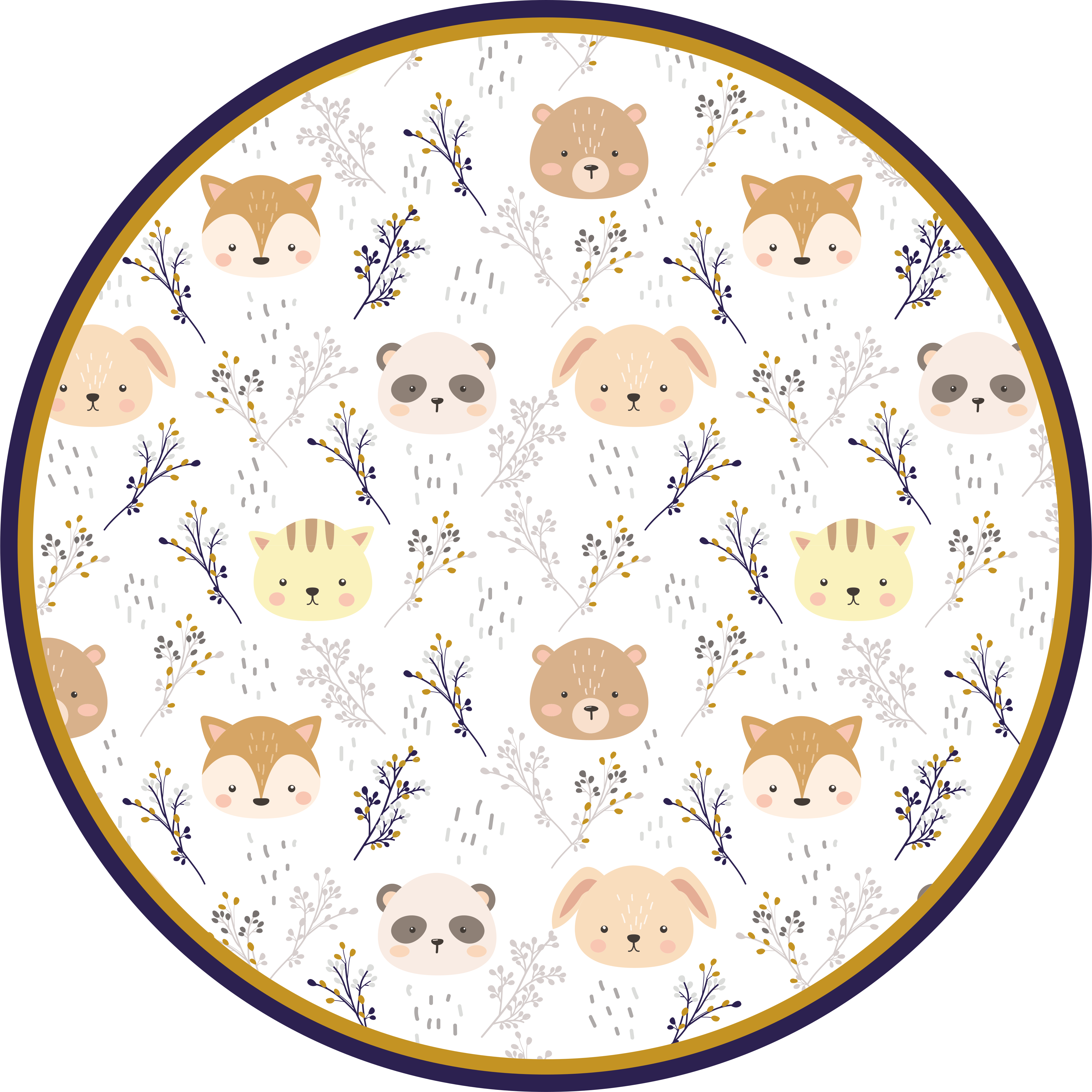 Tapis vinyle pour enfants adorables créatures de la forêt - TenStickers