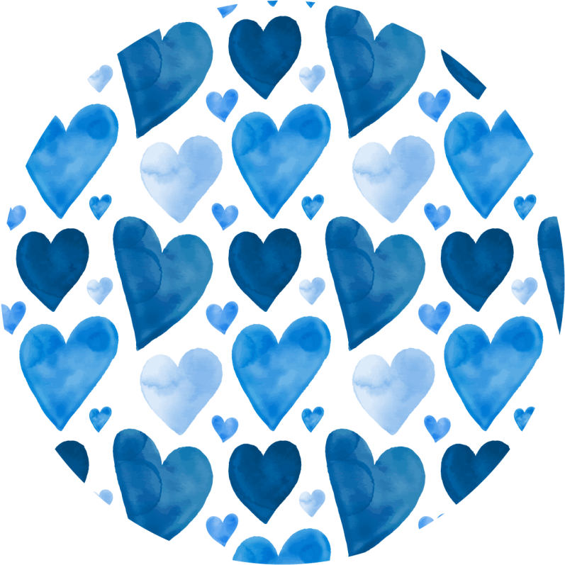 Tapis vinyle ado motif coeur bleu - TenStickers