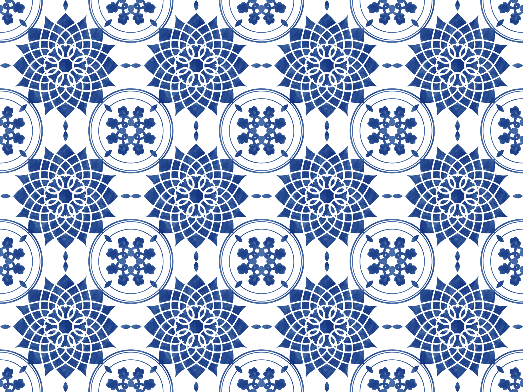 Tapis vinyle mandala motifs bleus complexes - TenStickers