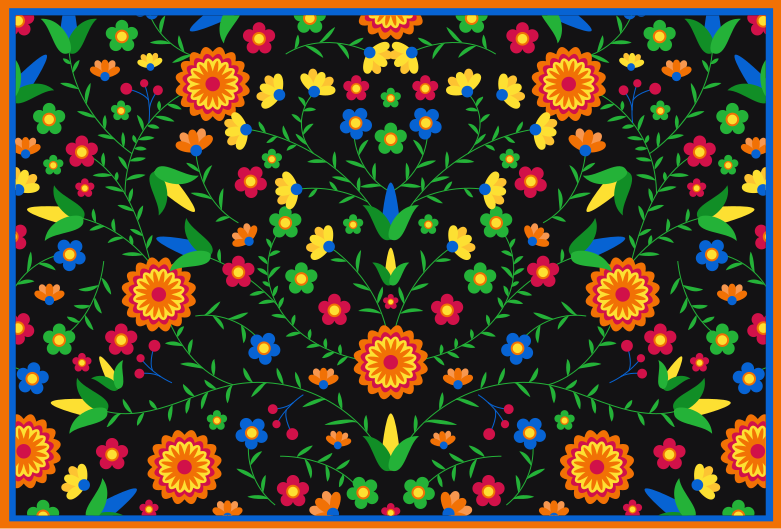 Tapis vinyle plantes couleurs motif vibrant - TenStickers