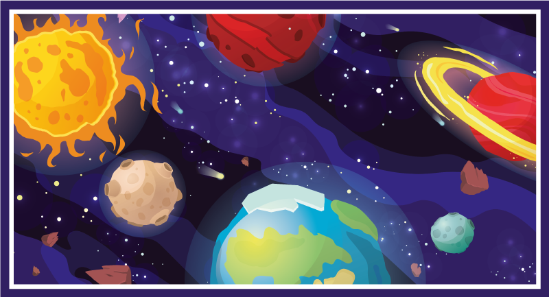 Tapis vinyle étoile scène d'exploration cosmique - TenStickers