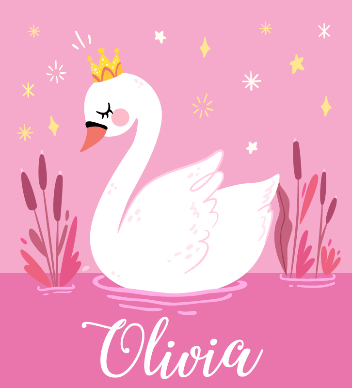 Tapis vinyle autres tapis princesse cygne avec nom - TenStickers