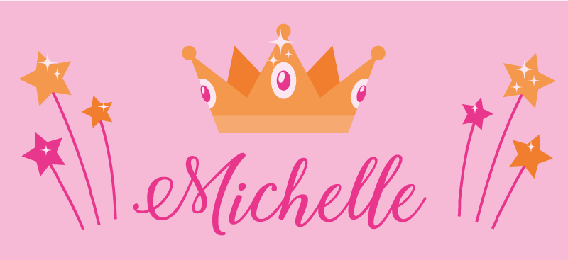 Tapis vinyle autres tapis baguettes et couronne avec nom - TenStickers